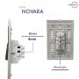2 Interruptores   Paralelo Cromados C/Placa 4x2 Branco - Novara idn