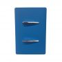 2 Interruptores Paralelos Com Placa 4x2 Azul Fosco - Novara Colors