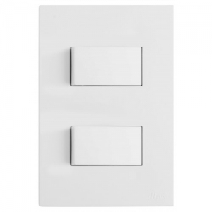 Conjunto 4x2 2 Interruptor Simples Branco Santin - Recta