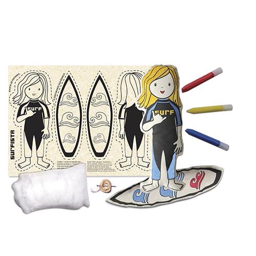 Boneca de Pano  Surfista - Alegria Sem Bateria - Alegria Sem Bateria