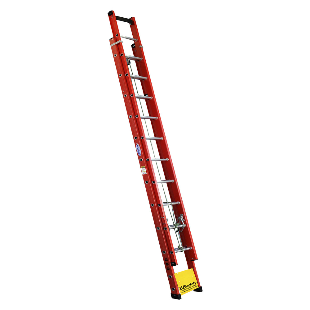 Escada Extensível em Fibra de Vidro degrau tipo D em alumínio 3,60 X 6,00M W Bertolo