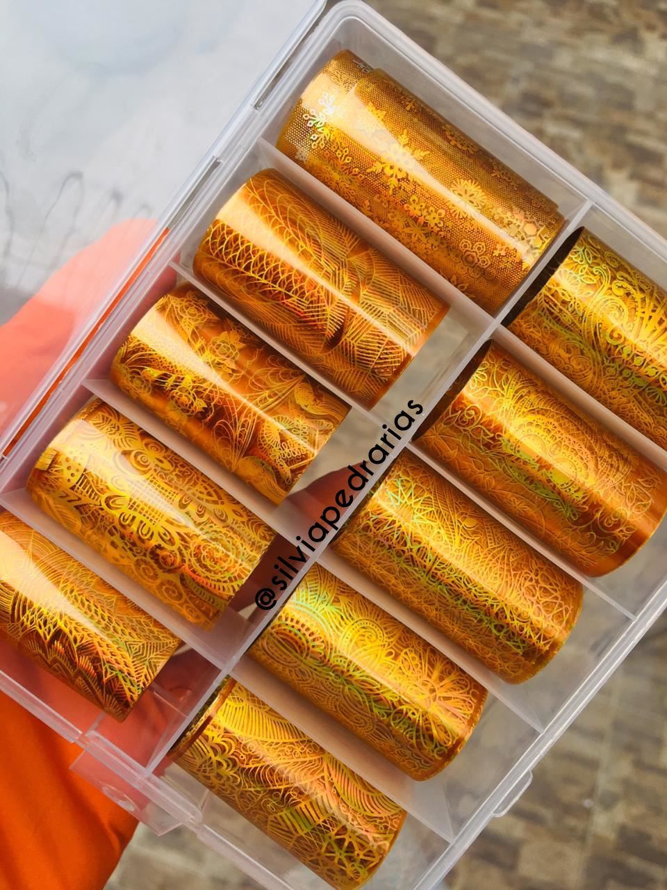 Caixa de foil modelo dourado  - Sílvia Pedrarias & Cia