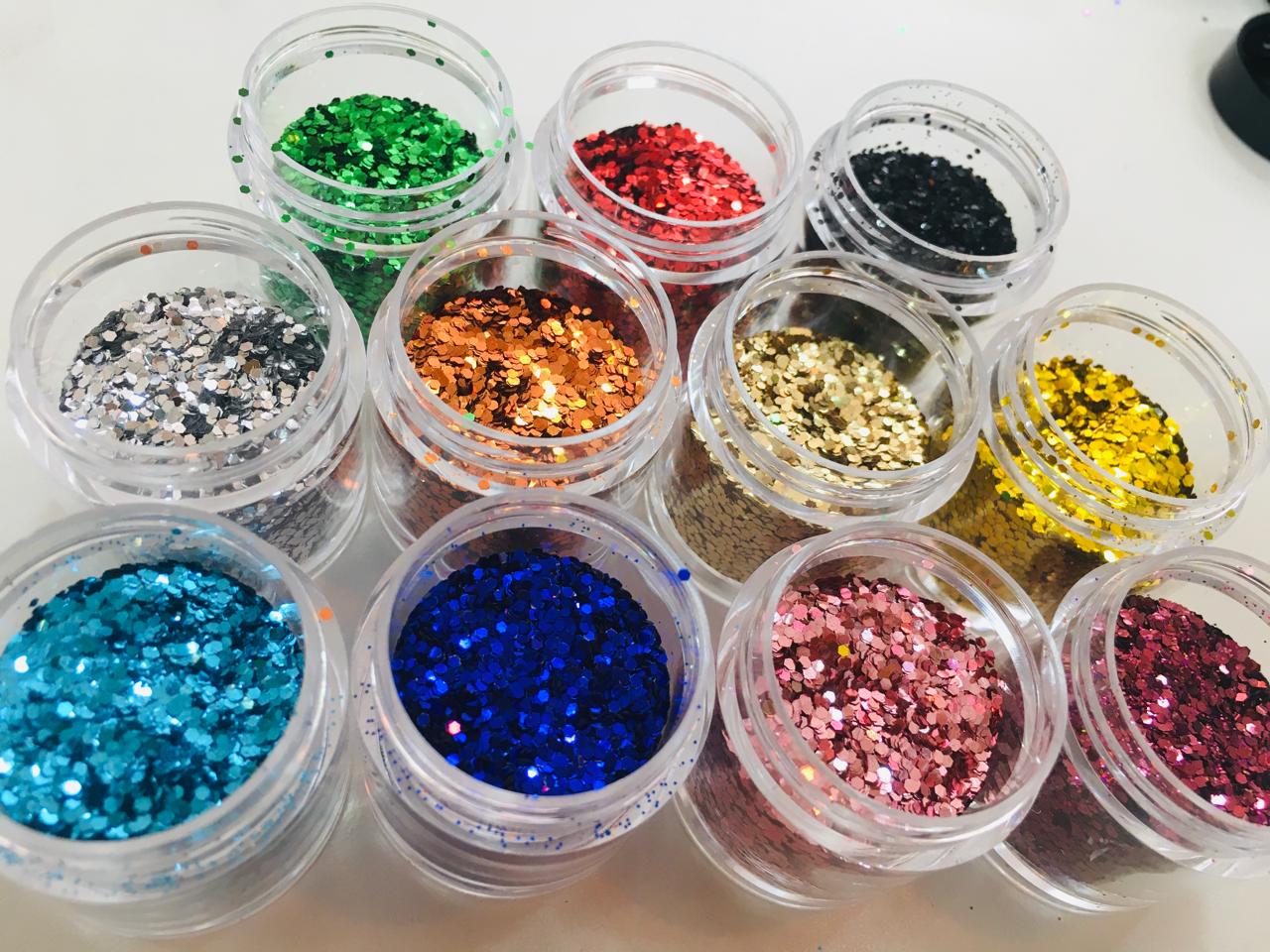 Pote glitter flocado (várias opções em cores)  - Sílvia Pedrarias & Cia