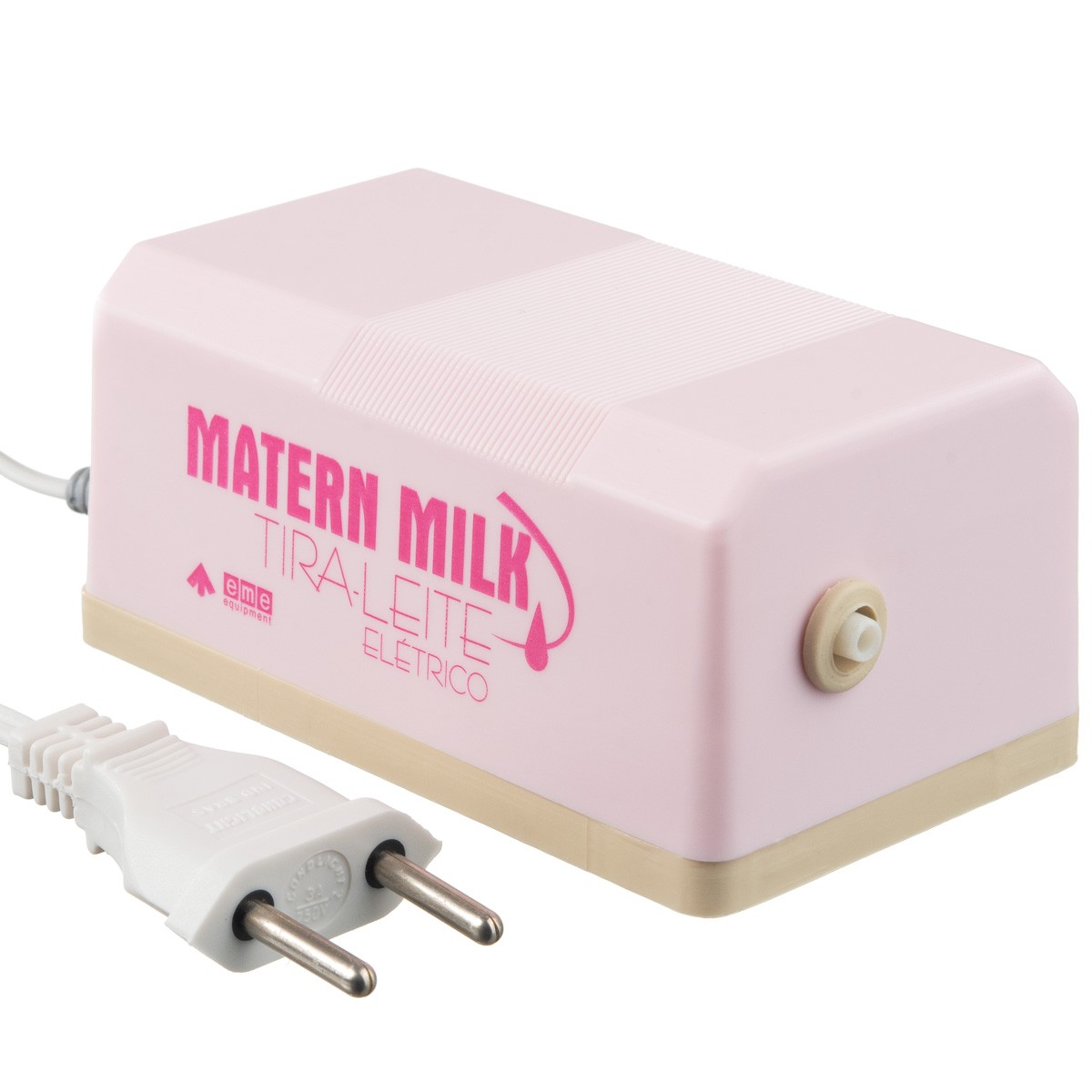 Bomba tira leite elétrico 110 V Rosa - Matern Milk +5 Copos