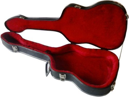 Estojo Case Para Guitarra Strato Luxo Pelúcia Vermelha Fama
