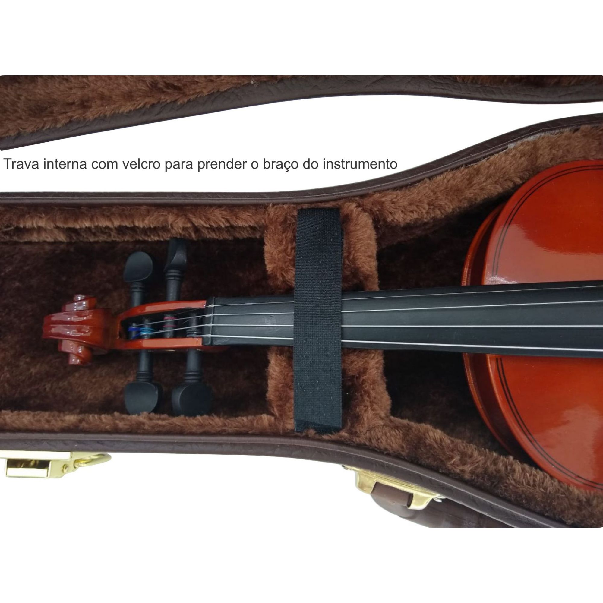 Estojo Case Para Violino 4/4 Extra Luxo Couro Sintético