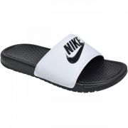 Chinelo Nike Benassi Just Do It - Adulto - Masculino - Preto e Branco