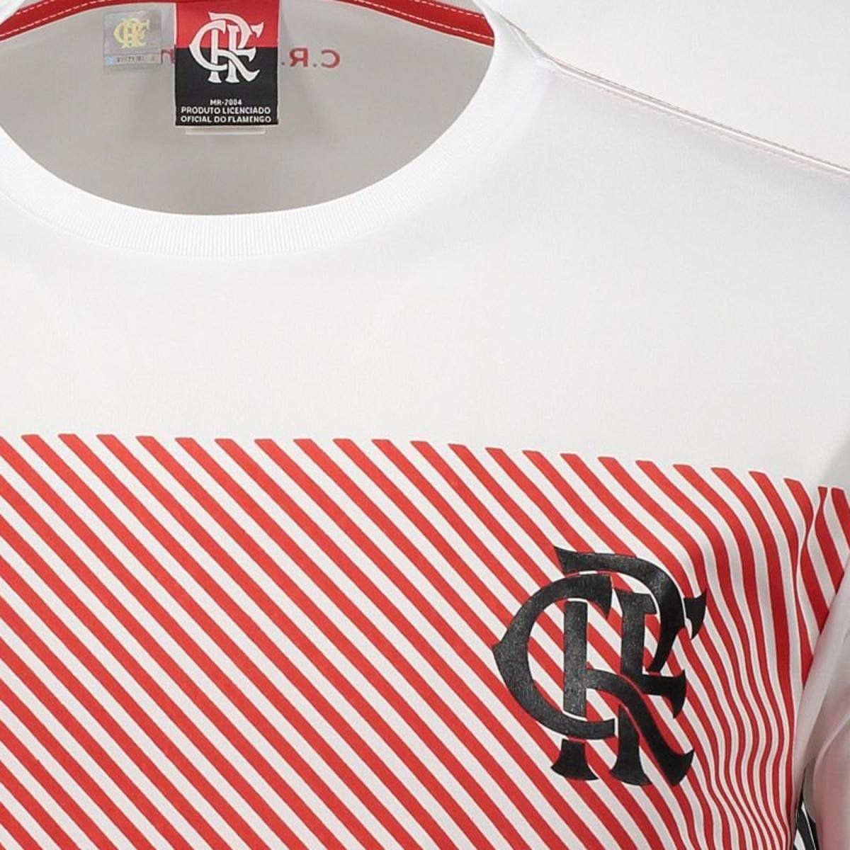Camisa Braziline Flamengo Graphic - Masculino - Branco e Vermelho