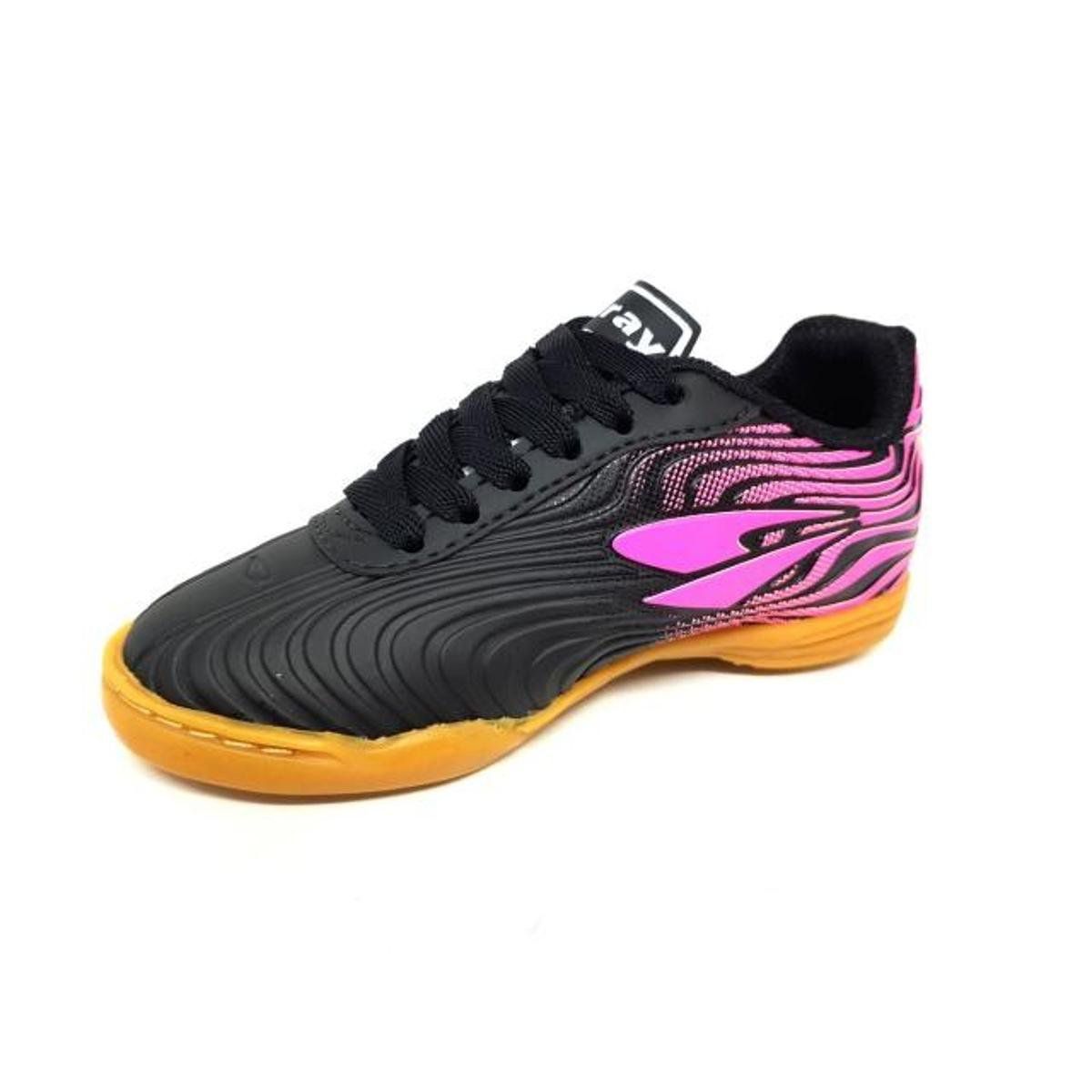 Chuteira Futsal Dray Topfly X2 - Infantil 371 - Preto/Pink