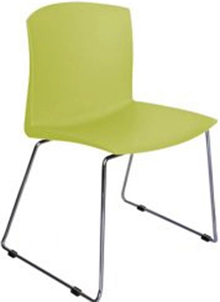 AF 7004-PL - Cadeira fixa, empilhável, trapezoidal, sem braços, encosto médio