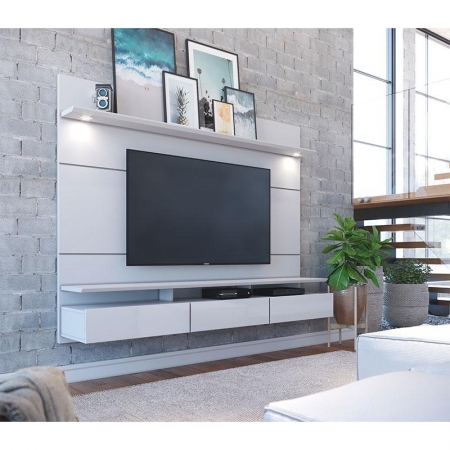 Painel para TV Home Suspenso Ambiente Decore 1.8 Branco Acetinado - Imcal