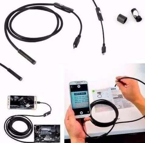 Câmera Inspeção tipo Sonda Endoscópica 6 Led´s para PC e Android (Cabo 5metros)