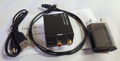 Conversor Áudio Digital Toslink E Coaxial Para Áudio RCA Analógico