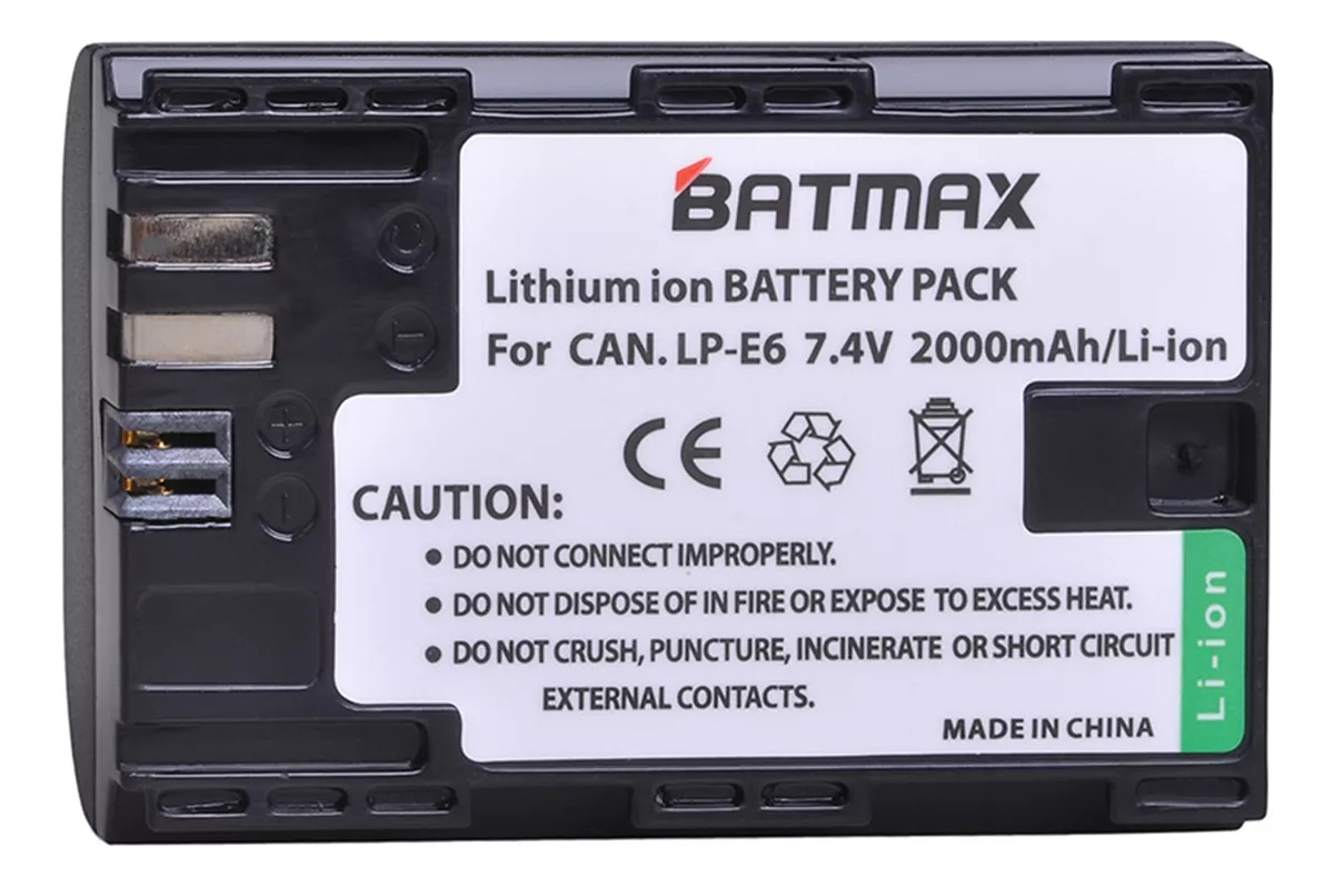 Bateria LPE6 Lp-e6 P/ Canon 5d Mark2 6d 7d 60d 70d 80d 90d R Xc10 R5 R6 R7