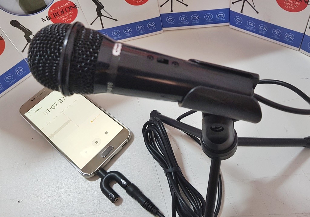 Microfone Condensador Celular KP-918 + Adap P3