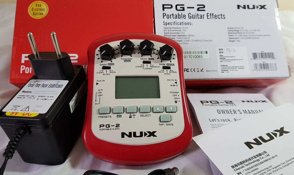 Processador Efeitos Para Guitarra- Nux PG-2 + Fonte Estabilizada 9v