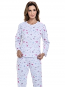 Pijama Longo em Malha Algodão