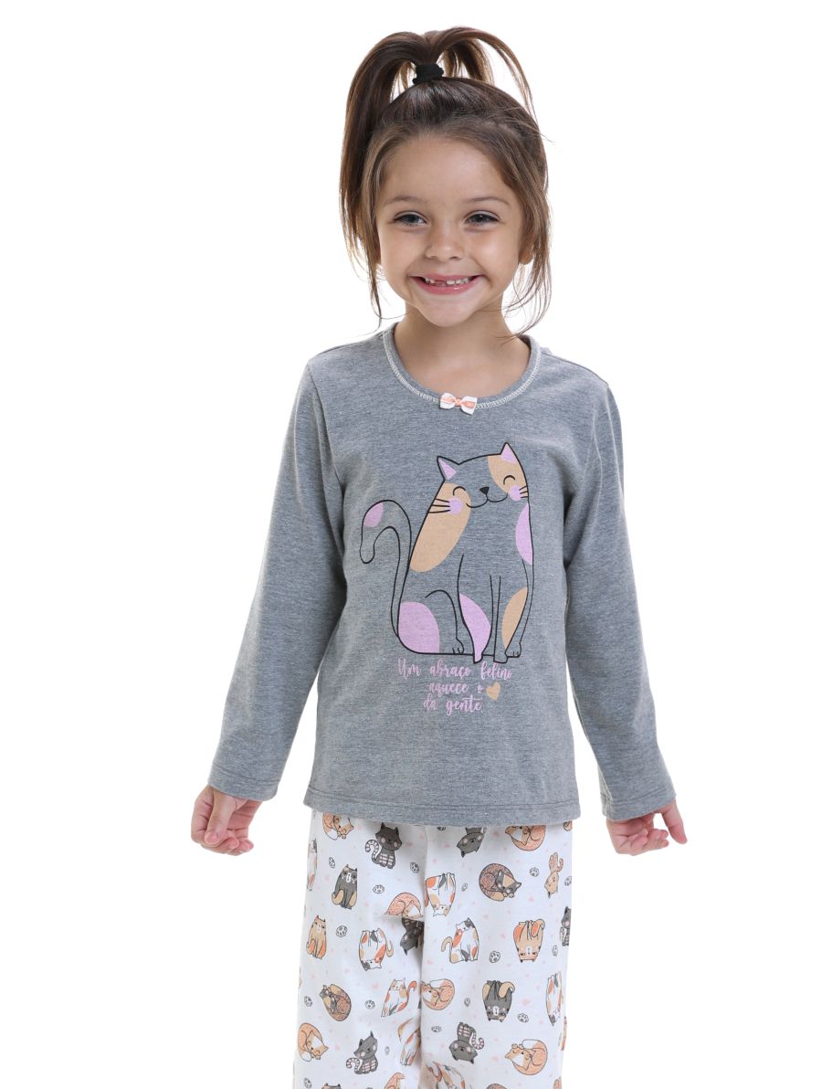 Pijama Longo Infantil em Malha Algodão