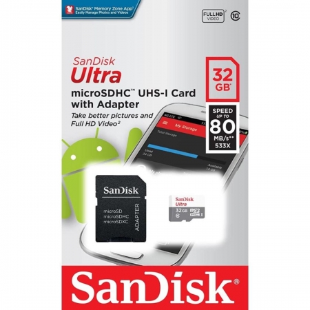 Memoria Micro SD 32 GB c/adaptador - Sandisk