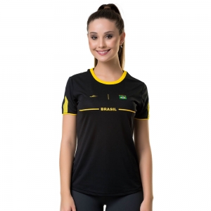 Camiseta Feminina Slim Brasil Com Estampa Silk Screen Elite