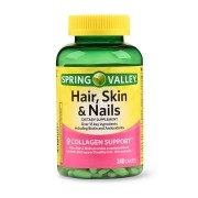 Hair Skin & Nails Cabelo Pele & Unha com biotina e antioxidantes 3000 mcg Spring Valley -  240 Cápsulas