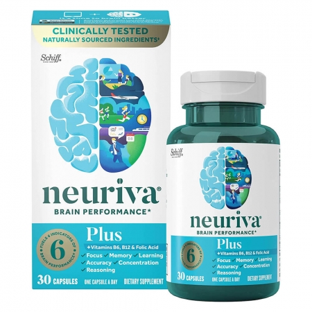 Schiff Suplemento Neuriva Plus com Vitamina B6, B12 & Ácido Fólico - 30 Cápsulas