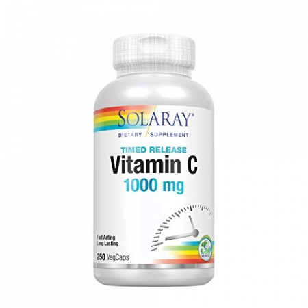 Solaray Vitamina C com Rosa Mosqueta e Acerola 1000mg - 250 Cápsulas