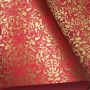 Papel Floral Ref 01 - Vermelho com Ouro - Tam. A4 - 180g/m² 25 folhas