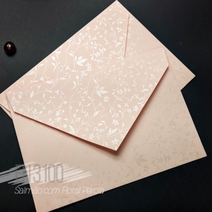 Envelope Bico EN 3100 Salmão com  Floral15x21cm 25 und