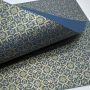 Papel Adamascado - Azul com Dourado - Tam. A4 - 180g/m² 25 folhas