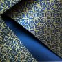 Papel Adamascado - Metálico Azul escuro  com dourado - Tam. A4 - 180g/m² 25 folhas