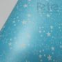 Papel Estrelas - Metálico Azul Claro com Branco - Tam. 32x65cm - 180g/m² 50 folhas