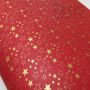 Papel Estrelas - Vermelho com Dourado - Tam. 30,5x30,5 - 180g/m² 20 folhas