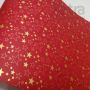 Papel Estrelas - Vermelho com Dourado - Tam. 30,5x30,5 - 180g/m² 25 folhas