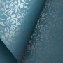 Papel Floral Ref 01 - Azul Céu com perola - Tam. A4 - 180g/m² 25 folhas
