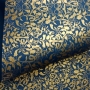 Papel Floral Ref 01 - Azul escuro com dourado - Tam. 30,5x30,5 - 180g/m² 25 folhas