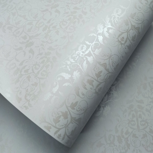 Papel Floral Ref 01 - Branco com Pérola - Tam. 30,5x30,5 - 180g/m² 25 folhas