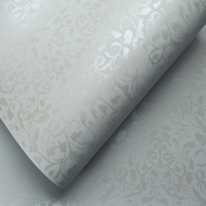 Papel Floral Ref 01 - Branco com Pérola - Tam. 30,5x30,5 - 180g/m² 25 folhas