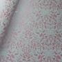 Papel Floral Ref 01 - Branco com Rosa Metalico - Tam. 30,5x30,5cm - 180g/m² 20 un