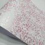 Papel Floral Ref 01 - Branco com Rosa Metalico  - Tam. A4 - 180g/m² 25 folhas