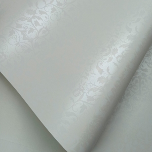 Papel Floral Ref 01 - Perola com Branco  - Tam. 30,5x30,5cm - 180g/m² 10 folhas