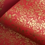 Papel Floral Ref 01 - Vermelho com Dourado - Tam. A3 - 180g/m² Com 20 folhas