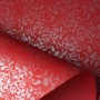 Papel Floral Ref 01 - Vermelho escuro com prata - Tam. 30,5x30,5 - 180g/m² - 25 folhas