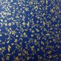 Papel Floral Ref 03 - Azul Escuro com Dourado - Tam. 32x65 cm - 180g/m² 25 folhas