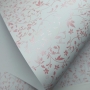 Papel Floral Ref 03 - Branco com Rosa Metalico - Tam. A4 - 180g/m²