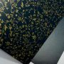 Papel Floral Ref 03 - Pérola Negra com Dourado - Tam. 30,5x30,5cm - 180g/m²