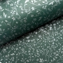 Papel Floral Ref 03 - Verde Escuro com Prata - Tam. A3 - 180g/m² 20 und