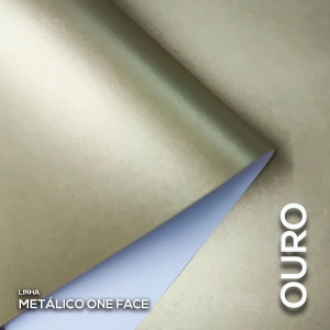Papel Metálico Ouro - Verso Branco -  One Face A4 180 g/m² 25 folhas