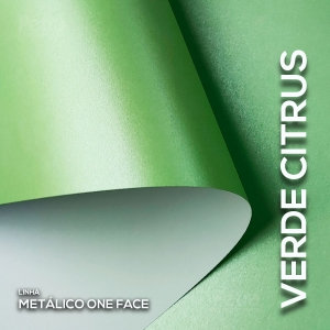 Papel Metálico Verde Citrus - One Face A4 180 g/m² 25 folhas