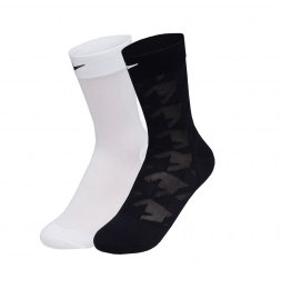 Meia Nike Air Ankle (2 pares) - preta/branca